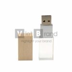 USB pha lê nắp gỗ | Quà tặng công nghệ in logo