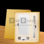 Gift set công nghệ 3 món Pin sạc dự phòng, USB, bút ký kim loại