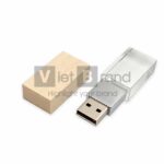 USB pha lê nắp gỗ | Quà tặng công nghệ in logo