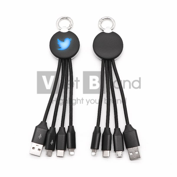 Cáp sạc đa năng tích hợp logo đèn LED