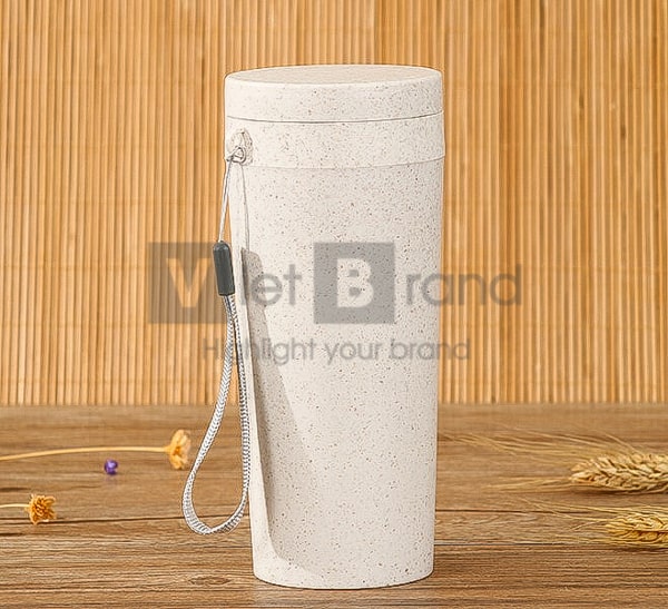 Cốc nhựa lúa mạch có nắp | Quà tặng thân thiện môi trường