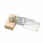 USB pha lê nắp gỗ | Quà tặng công nghệ in logo