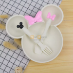 Set bát thìa nhựa lúa mạch hình Mickey