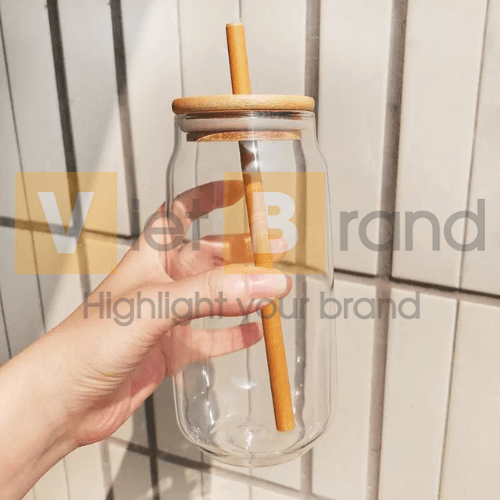 Bình nước thủy tinh borosilicate có nắp tre 350ML