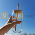 Bình nước thủy tinh borosilicate có nắp tre 350ML