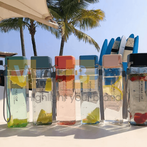 Bình nước nhựa BPA FREE hình vuông Fancy Eco nhựa