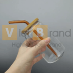 Bình nước thủy tinh borosilicate có nắp tre 350ML