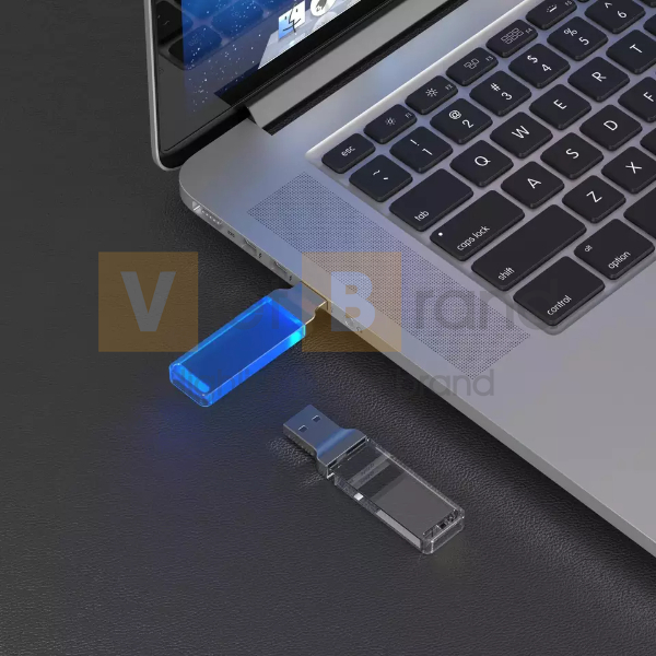 USB pha lê trong suốt có đèn LED