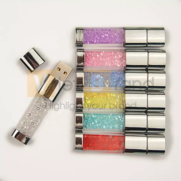 USB viên pha lê nhiều màu có đèn LED
