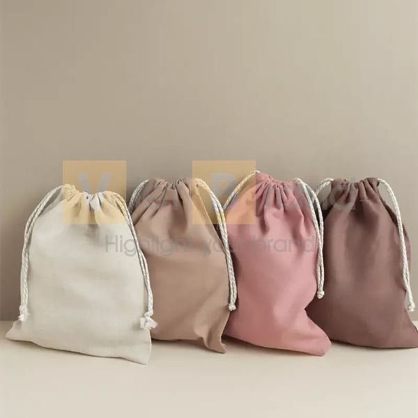1 chiếc túi vải dây rút làm bằng cotton