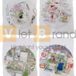 Quạt nhựa trắng trơn có hỗ trợ in thiết kế tùy chọn cho khách hàng