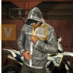 Áo mưa poncho trong suốt thời trang có mũ trùm đầu 