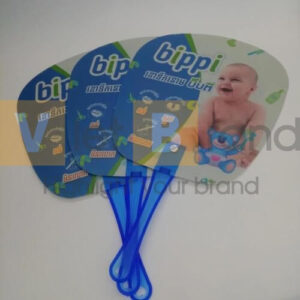 Quạt tròn nhựa cầm tay hỗ trợ in logo doanh nghiệp