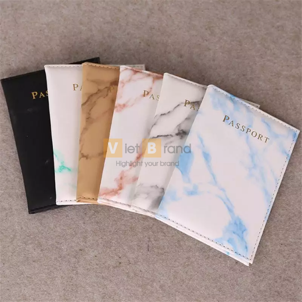 Bao da đựng passport vân đá cẩm thạch