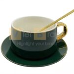 Bộ 2 tách cà phê phong cách Thổ Nhĩ Kỳ có tay cầm bằng vàng