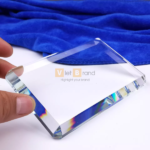 Chặn giấy pha lê dẹt trong suốt