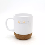 Cốc sứ trắng đế gỗ ép phong cách Bắc Âu