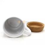 Cốc sứ trắng đế gỗ ép phong cách Bắc Âu