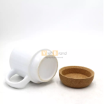 Cốc sứ trắng đế gỗ ép phong cách Bắc Âu