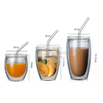 Cốc thủy tinh 2 lớp chịu nhiệt nắp gỗ