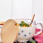 Cốc thủy tinh nắp gỗ ăn ngũ cốc, sinh tố
