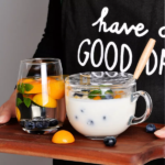 Cốc thủy tinh nắp gỗ ăn ngũ cốc, sinh tố