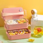 Hộp cơm trưa bento 2 tầng bằng thép không gỉ