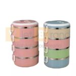 Hộp cơm trưa tách nhiệt 4 tầng được làm từ inox không gỉ