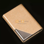 Hộp đựng namecard inox bọc da vạt chéo