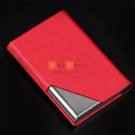Hộp đựng namecard inox bọc da vạt chéo