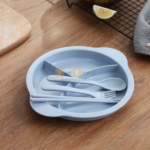 Set bát thìa dĩa lúa mạch 3 ngăn tiện lợi