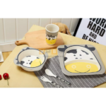 Set khay ăn 5 món bamboo hình động vật