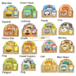 Set khay ăn 5 món bamboo hình động vật