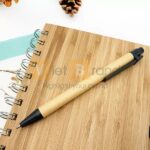 Sổ tay bìa gỗ tre kèm bút