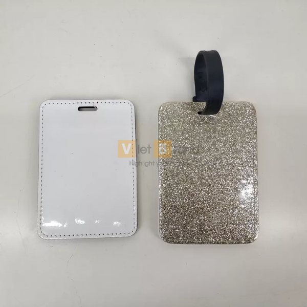 Tag hành lý da Pu thiết kế nhũ lấp lánh