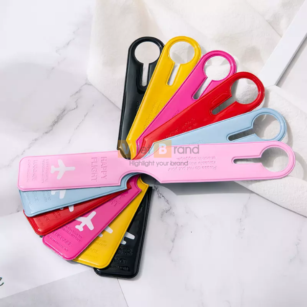 Thanh tag hành lý treo vali du lịch chất liệu da bóng