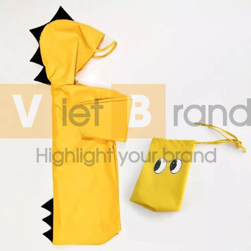 Áo mưa poncho khủng long cho trẻ em 4 size tùy chọn