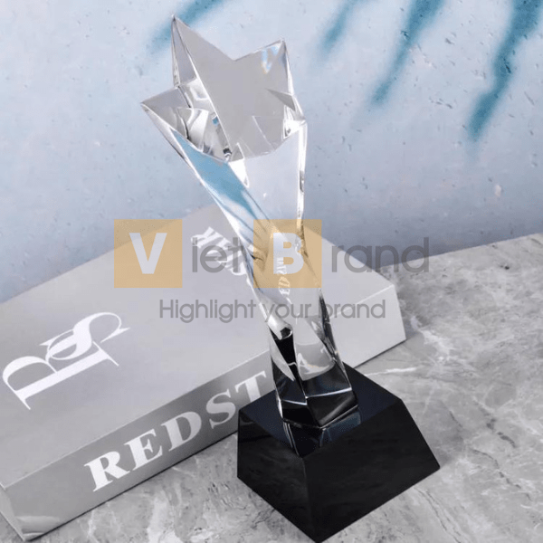 Cúp giải thưởng thủy tinh trong suốt tùy chỉnh cúp pha lê cá nhân
