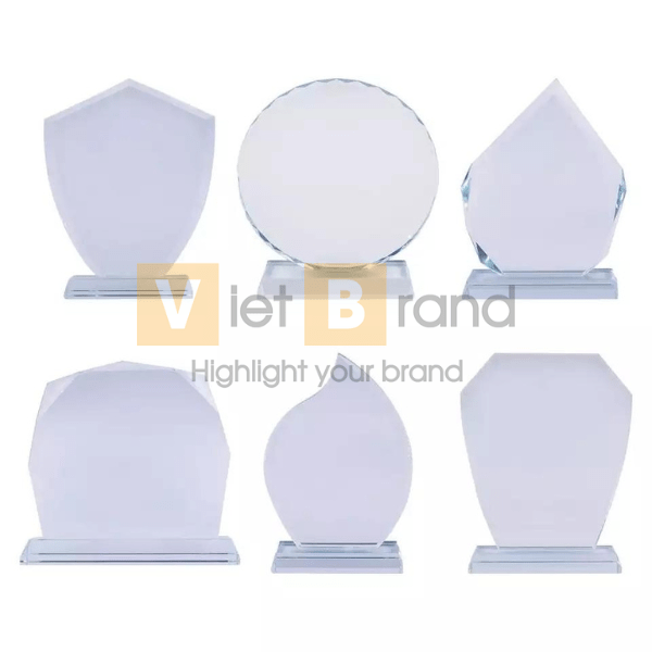 Cúp pha lê giải thưởng làm quà lưu niệm với đế lớn màu đen