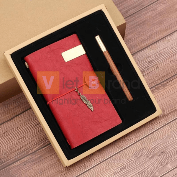Bộ quà tặng sổ tay và bút chất lượng hàng đầu với logo tùy chỉnh