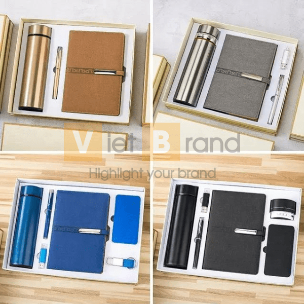 Bộ quà tặng doanh nghiệp công ty 3 món sang trọng in logo tùy chỉnh