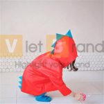 Áo mưa poncho khủng long cho trẻ em 4 size tùy chọn