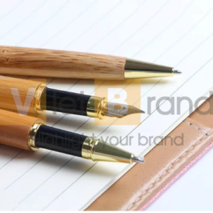 Bút bi kim loại tre sang trong in logo tùy chọn