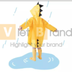 Áo mưa poncho khủng long cho trẻ em 4 size tùy chọn