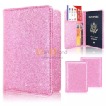 Ví da đựng passport nhũ lấp lánh