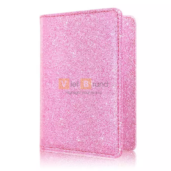 Ví da đựng passport nhũ lấp lánh