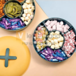 Hộp đựng thức ăn 5 ngăn bằng nhựa tròn có nắp đậy