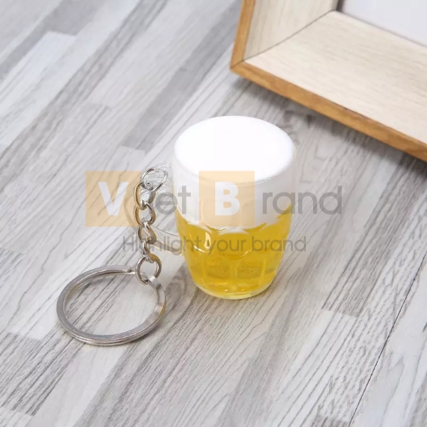 Móc khóa hình cốc bia quà tặng quảng cáo